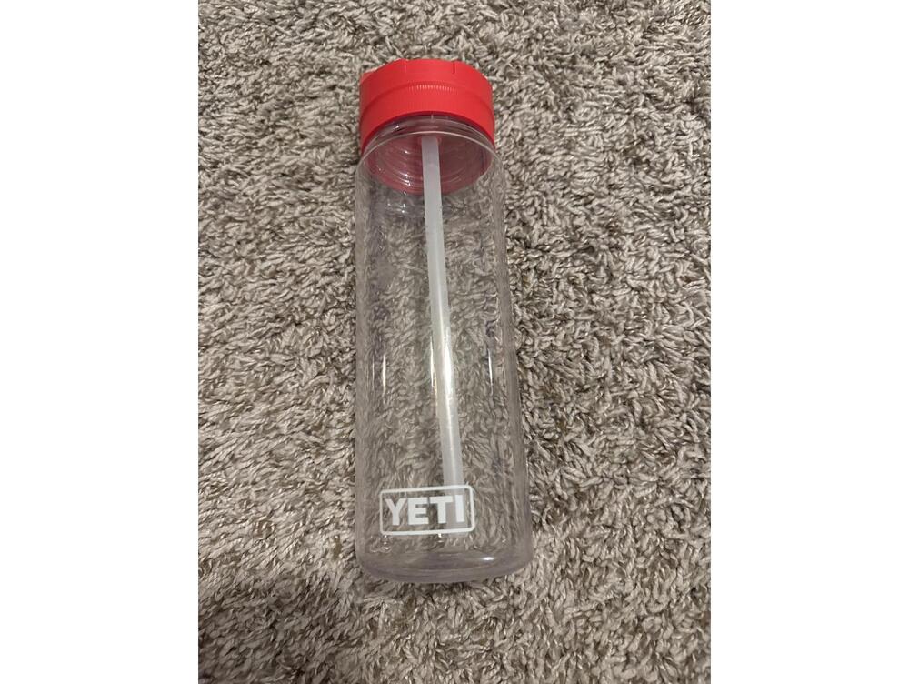YETI Clear Red Water Bottle with Straw